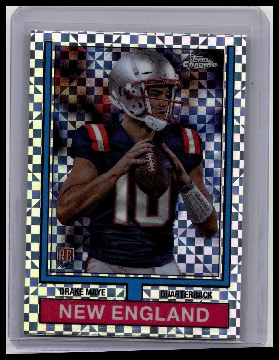 Drake Maye 2024 Topps Chrome #74TF-3 X-Fractor 1974 Variation Rookie RC