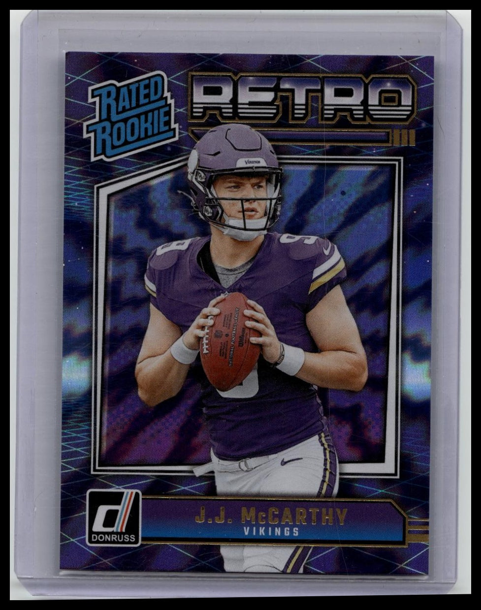 2024 Donruss J.J. McCarthy Retro Rated Rookie SP (RC) #2 Minnesota Vikings