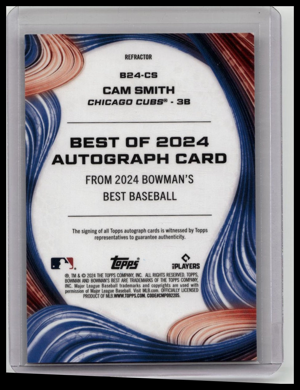 2024 Bowmans Best Cam Smith Refractor Auto On Card Houston Astros Top Prospect