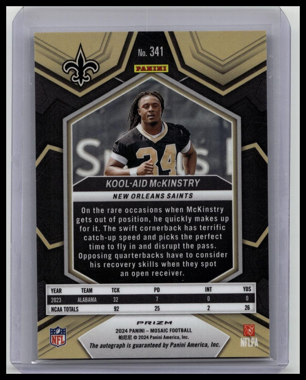 2024 Panini Mosaic White Prizm Kool-Aid McKinstry RC Auto Saints #341