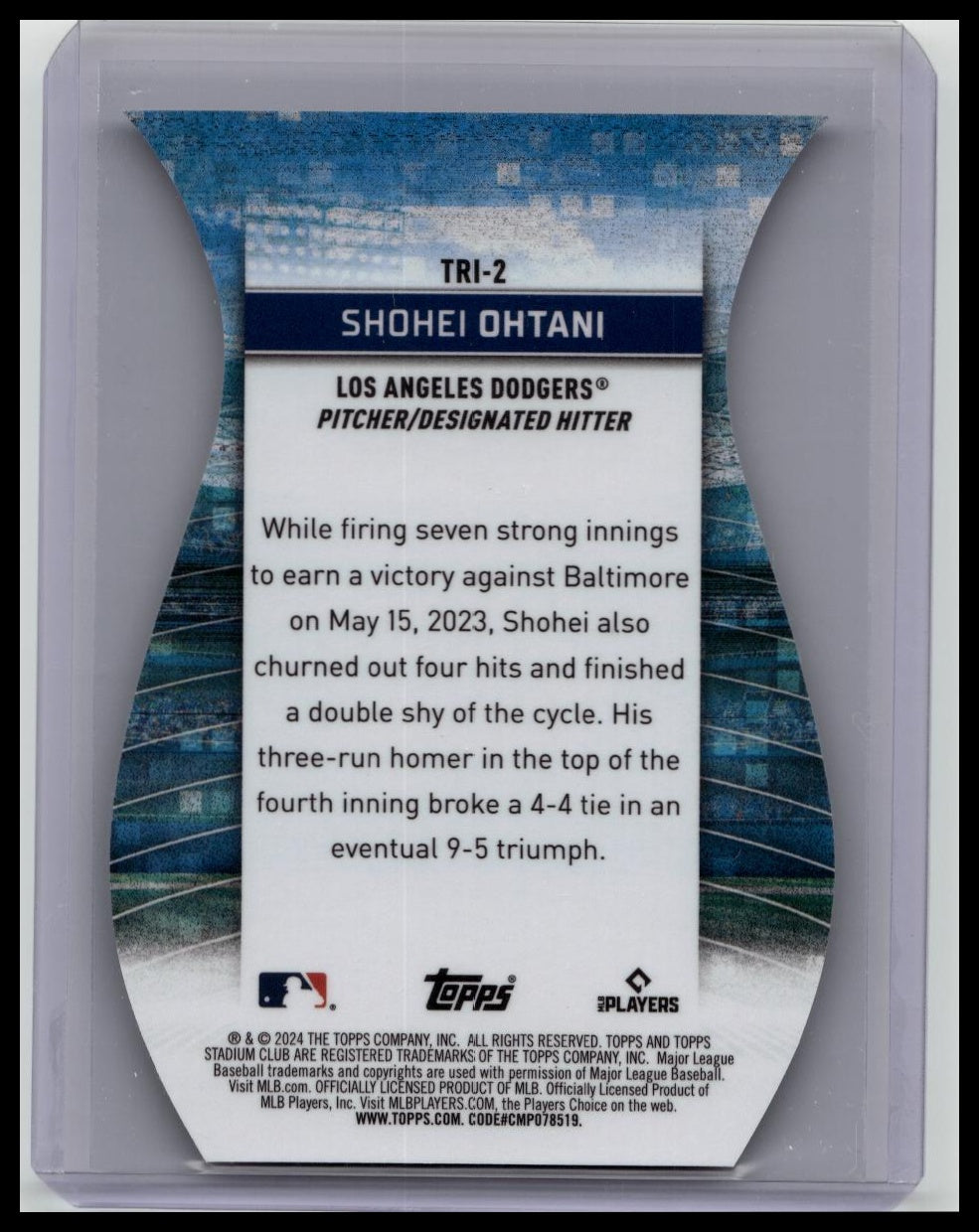 2024 Topps Stadium Club Shohei Ohtani Triumvirate Insert #TRI-2 LA DODGERS