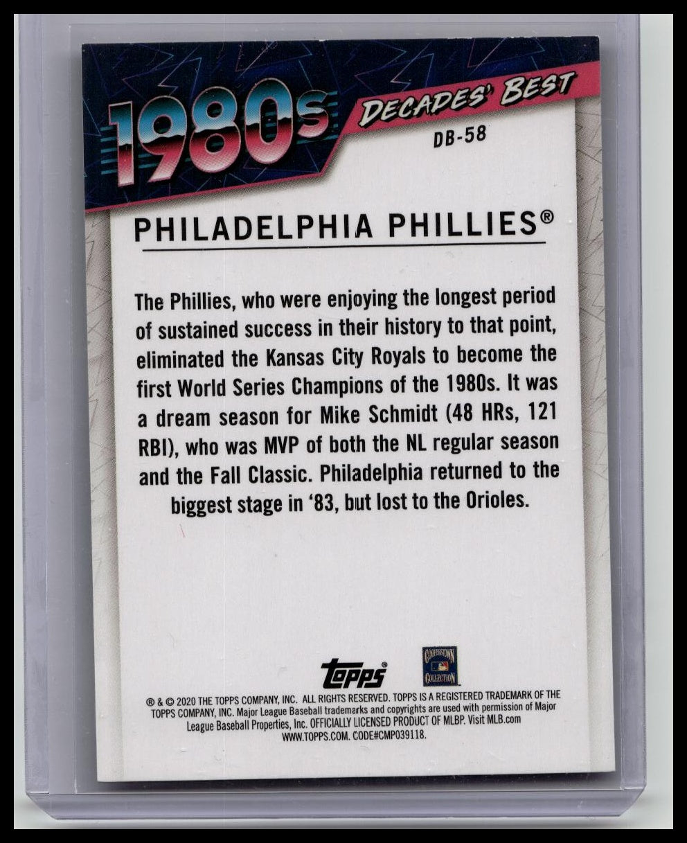 2020 Topps Series 2 #DB-58 1980's PHILLIES with PETE ROSE Decades Best
