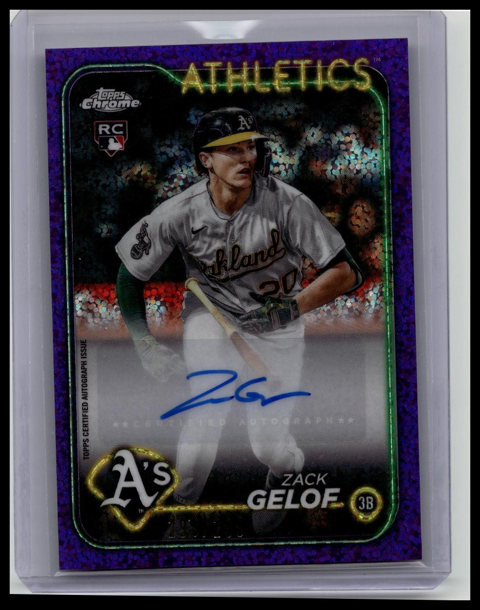 ZACK GELOF 2024 TOPPS CHROME ROOKIE PURPLE SPECKLE RC AUTO /299
