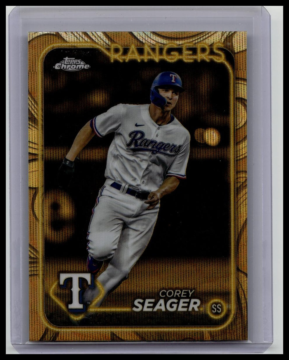 COREY SEAGER 2024 Topps Gilded Baseball #108 Gold Wave SP /75