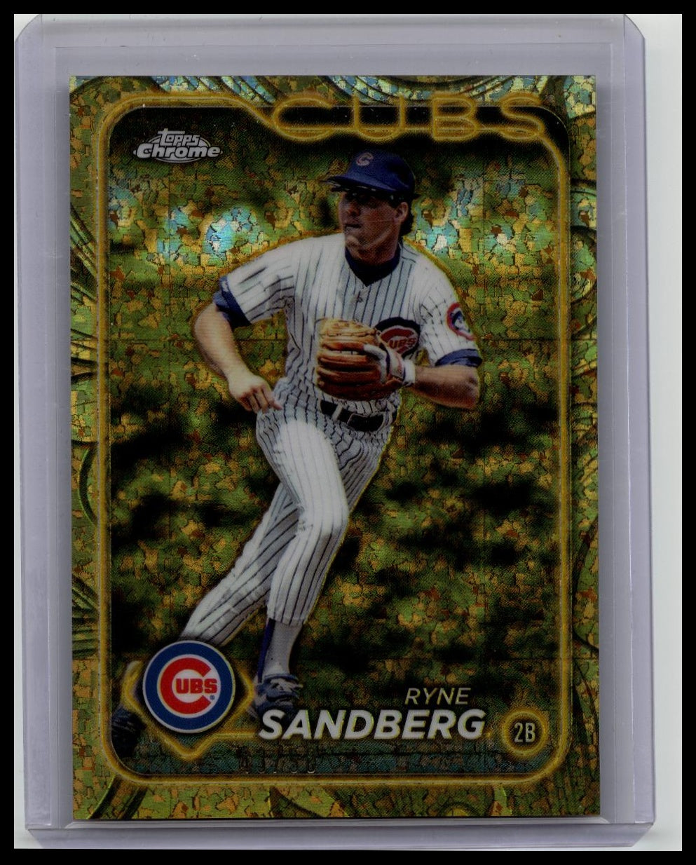 Ryne Sandberg 2024 Topps Chrome Gilded Gold Mini Diamonds Refractor 43/50