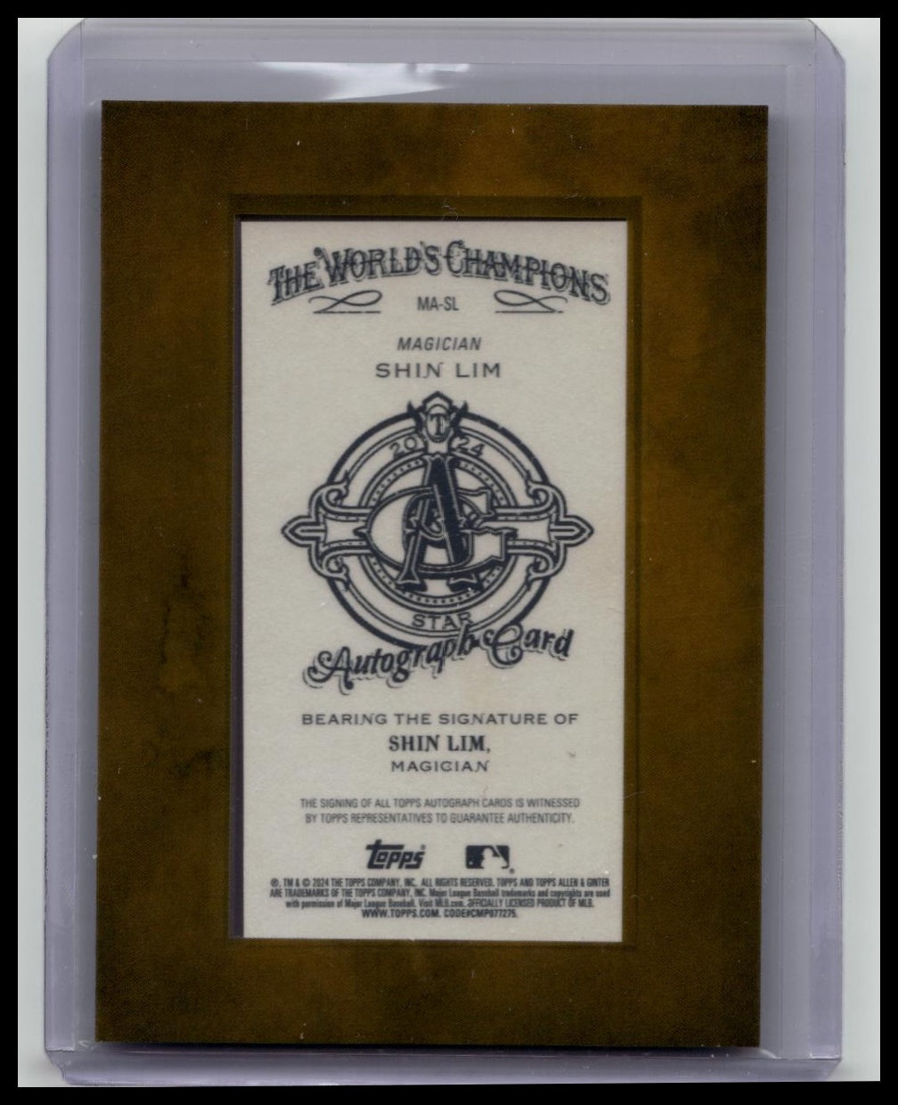 2024 Allen & Ginter Auto Autograph GOLD FRAME BORDER SHIN LIM