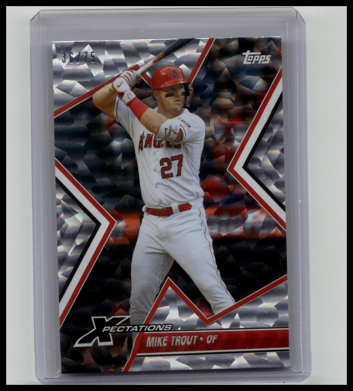 2023 Topps Xpectations Mike Trout #38 Crackle Foil /75 Angels