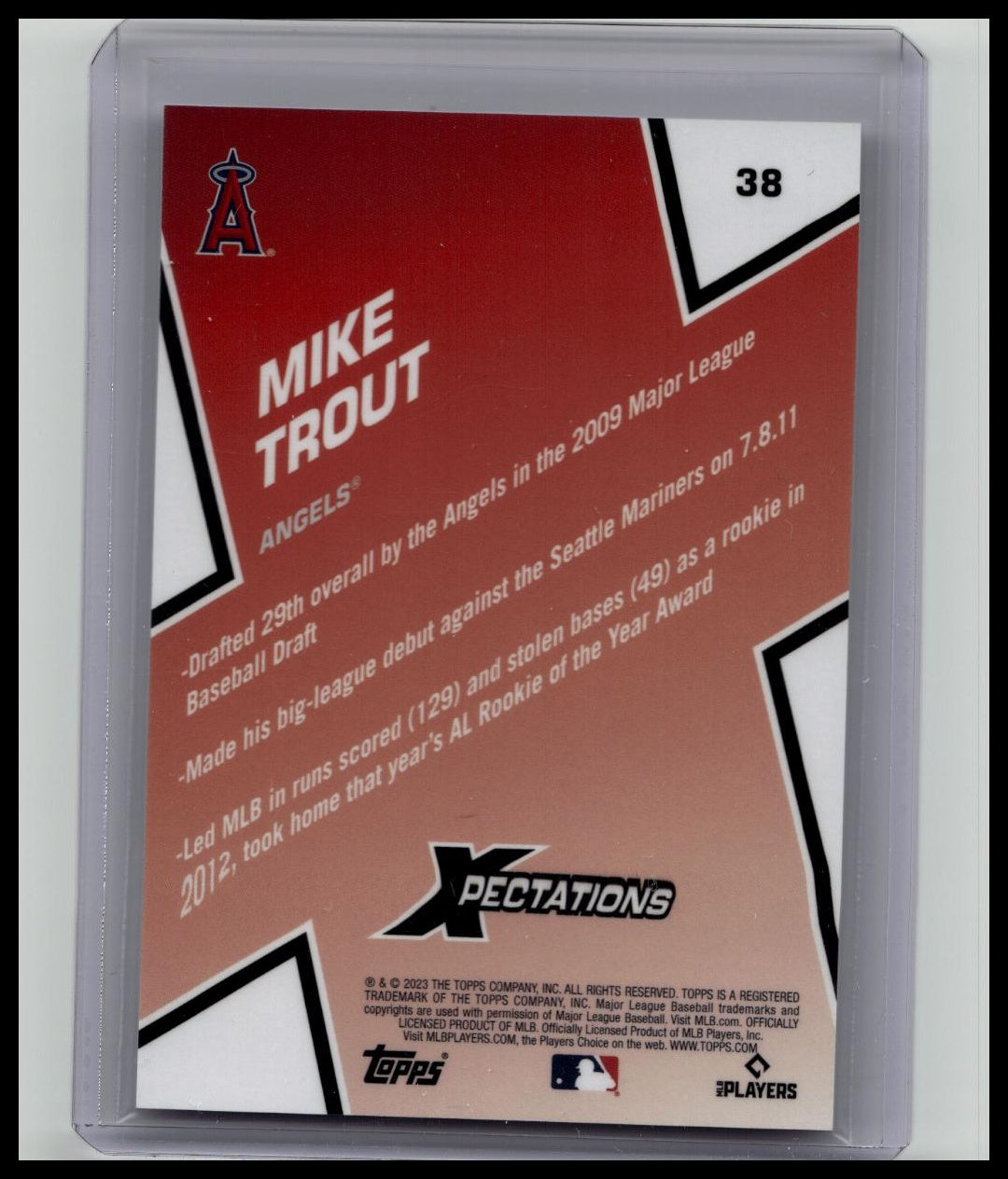 2023 Topps Xpectations Mike Trout #38 Crackle Foil /75 Angels