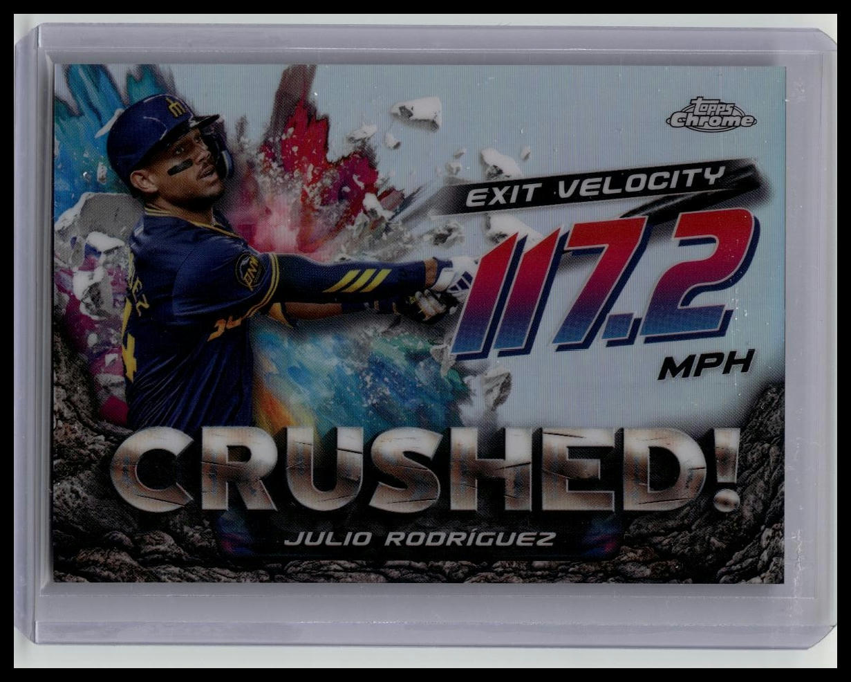 2024 Julio Rodriguez Cr-14 Crushed Topps Chrome 117.2 Exit Velocity
