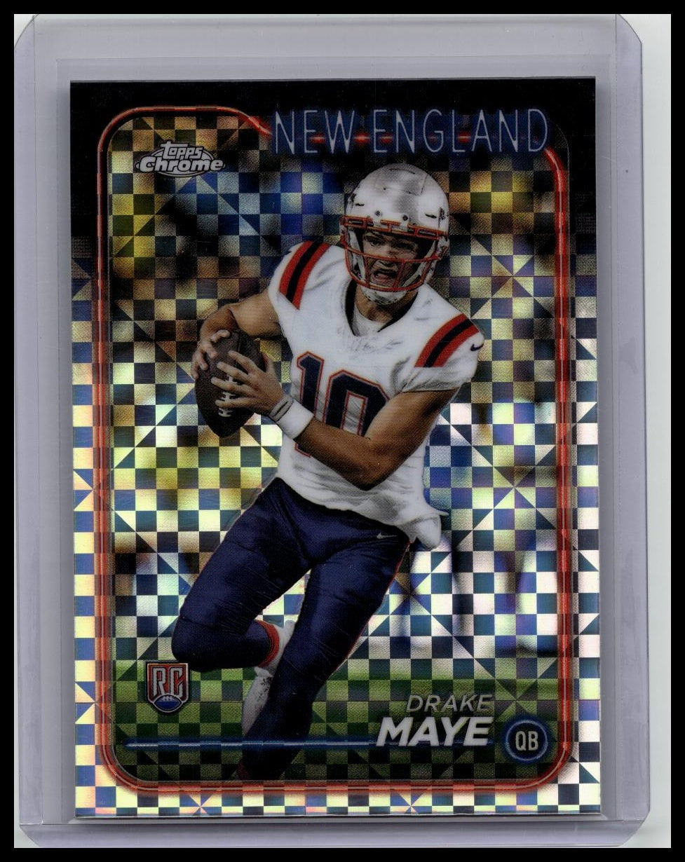 2024 Topps Chrome Football DRAKE MAYE Xfractor Refractor Rookie Patriots #203