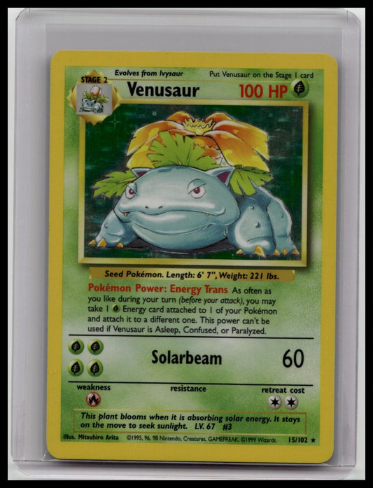 Venusaur 15/102 Base Set Holo MP Pokemon TCG