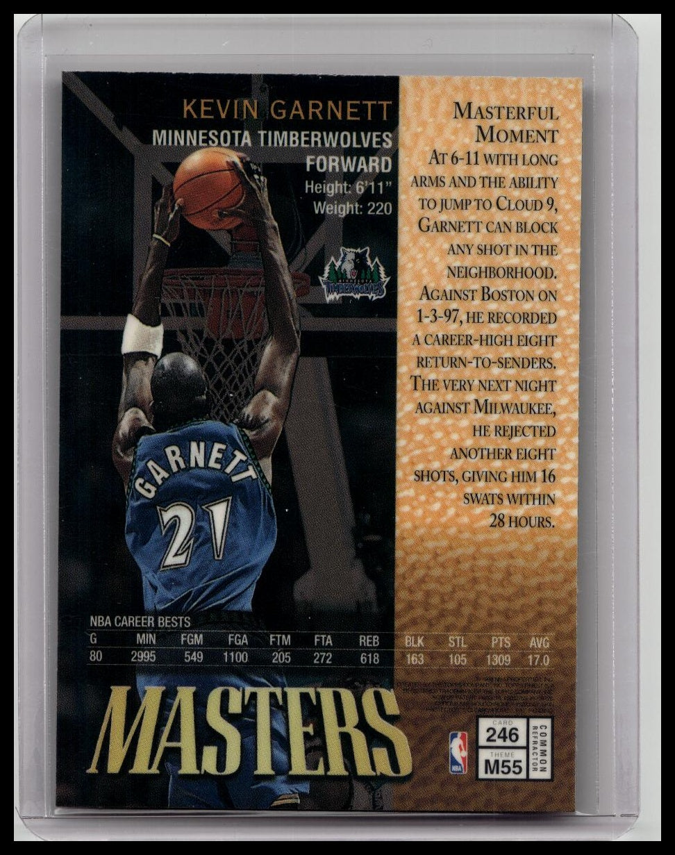 1997-98 Topps Finest Kevin Garnett Refractor Bronze Masters #246 Timberwolves
