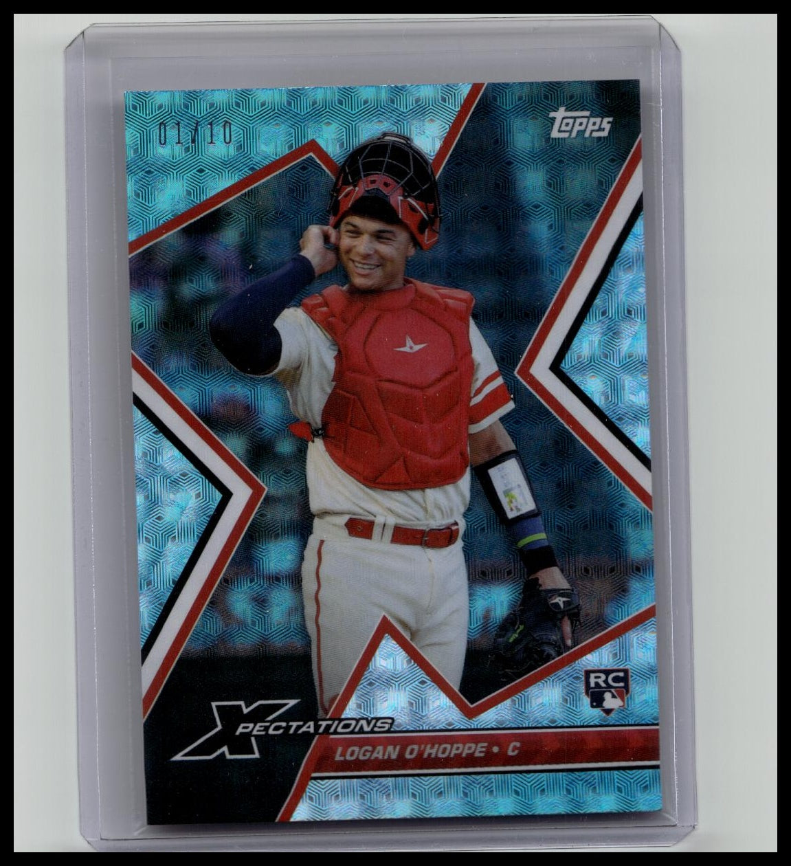 2023 Topps Xpectations Logan O'Hoppe Rookie RC /10 Cyber Cyan Angels