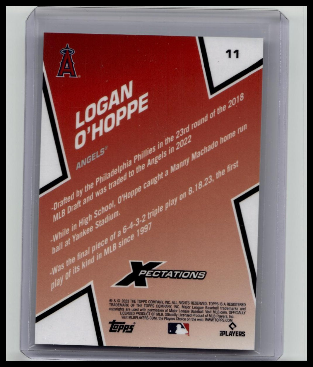 2023 Topps Xpectations Logan O'Hoppe Rookie RC /10 Cyber Cyan Angels