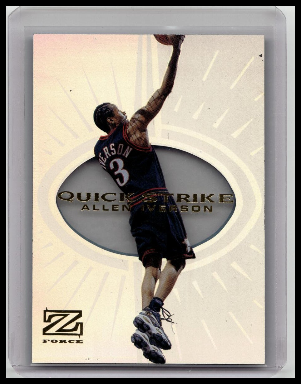 1997-98 Skybox Z-Force ALLEN IVERSON Quick Strike SP Insert Philadelphia 76ers