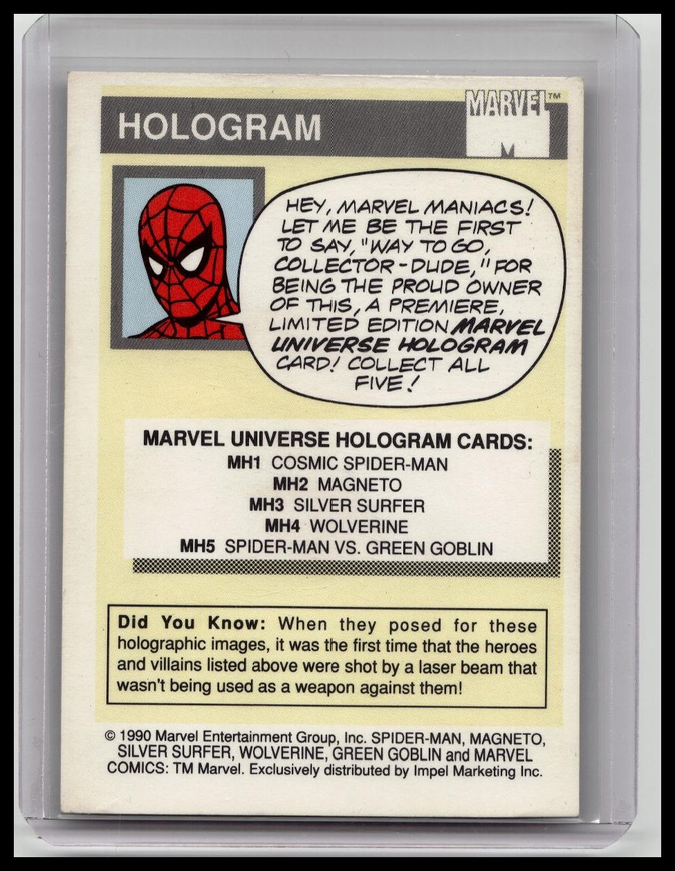 1990 Impel Marvel Universe Silver Surfer Hologram #MH3