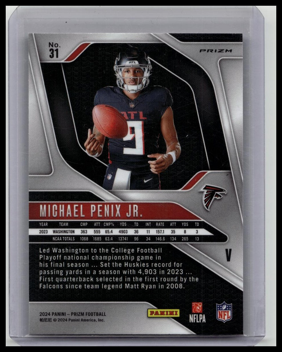 2024 Panini Prizm Michael Penix Jr. RC Silver Prizm Variation SSP Rookie Falcons