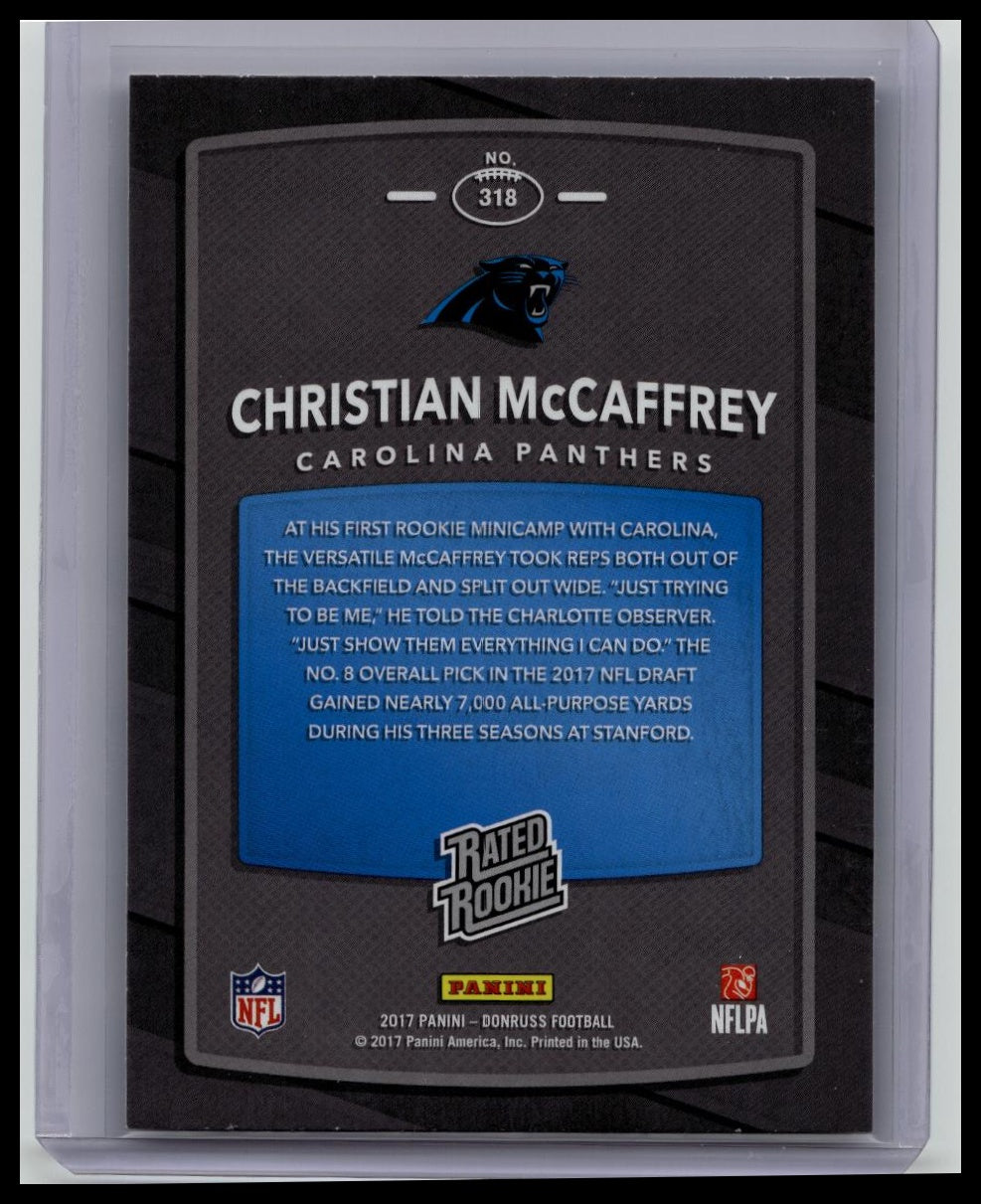2017 Panini Donruss - Rated Rookie #318 Christian McCaffrey (RC)