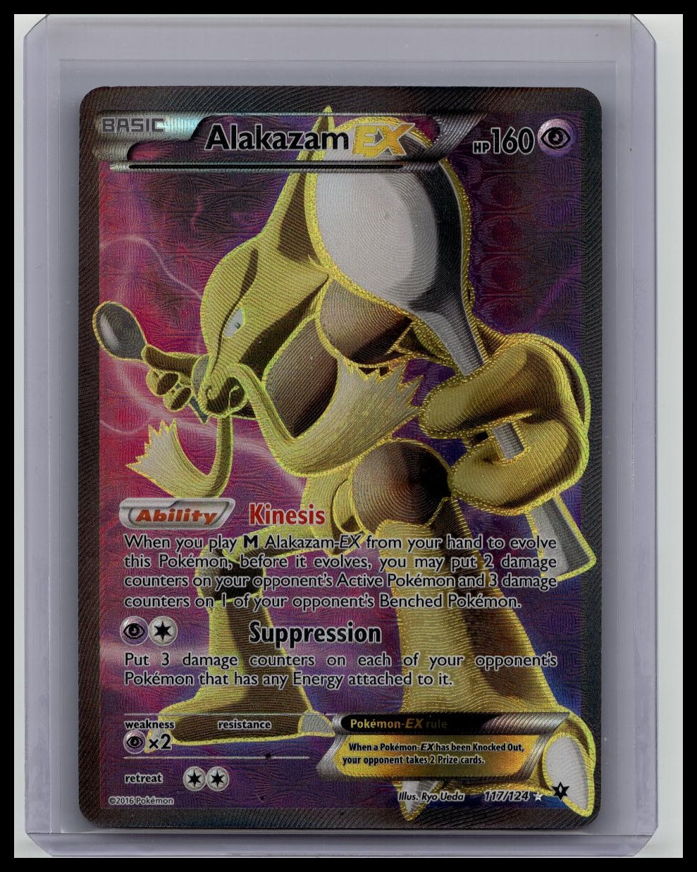 Pokemon TCG Alakazam EX Full Art 2016 Fates Collide 117/124