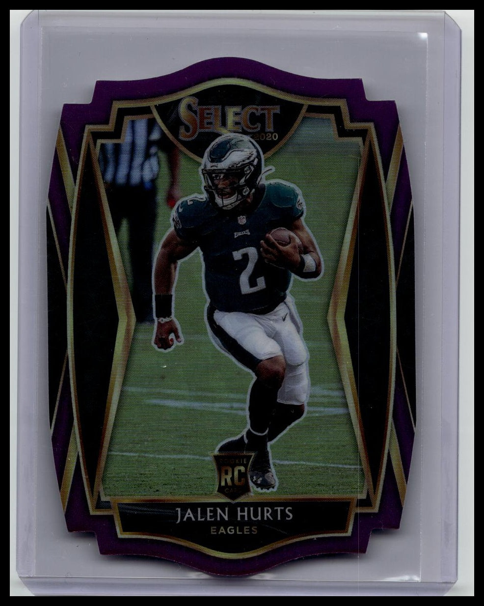 2020 Jalen Hurts Panini Select Purple Premier Level Die Cut Rookie RC Eagles