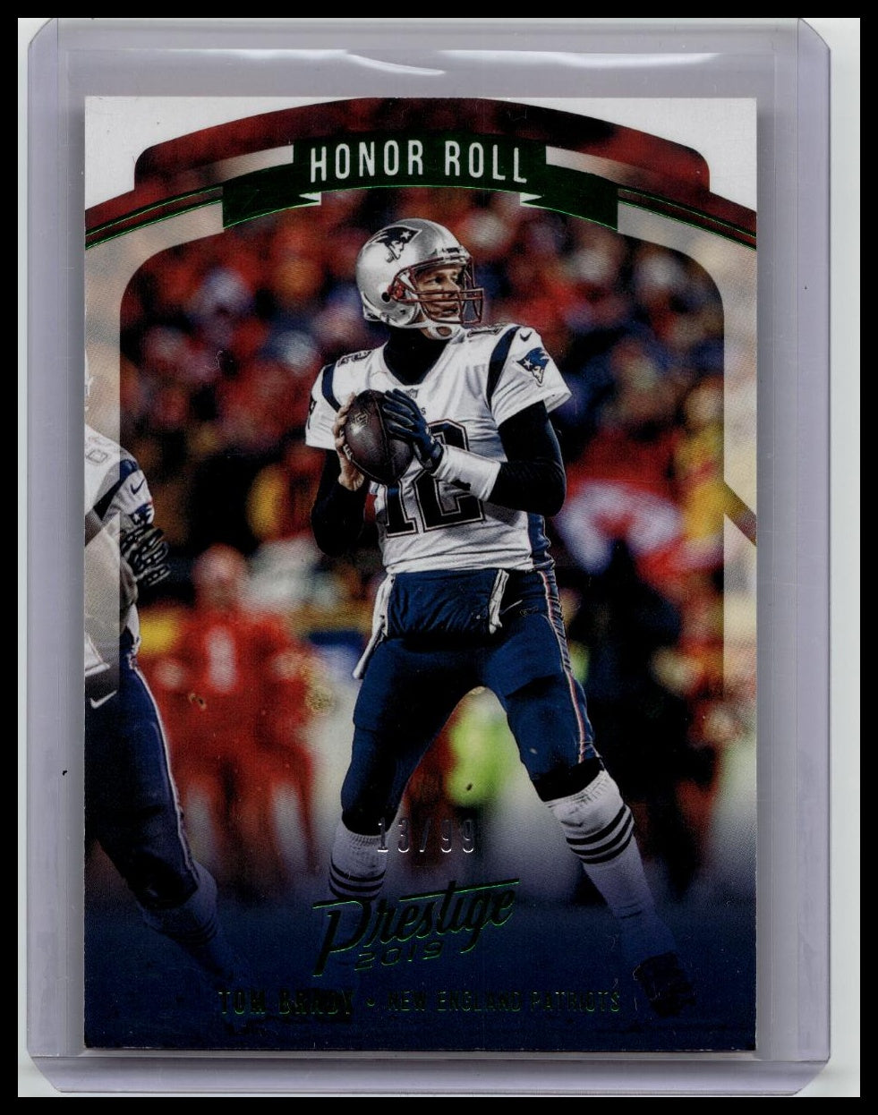 Tom Brady 2019 Panini Prestige Honor Roll Green 13/99 New England Patriots