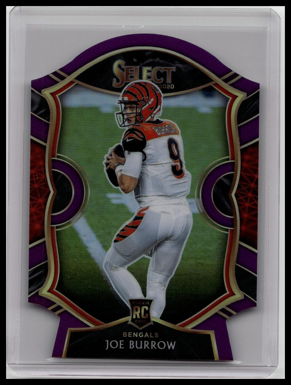 2020 Select Joe Burrow RC Purple Die Cut Prizm Concourse #46 Bengals Rookie