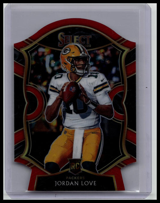 2020 Select Jordan Love Rookie Red Prizm Concourse Level Die-Cut RC #47 Packers