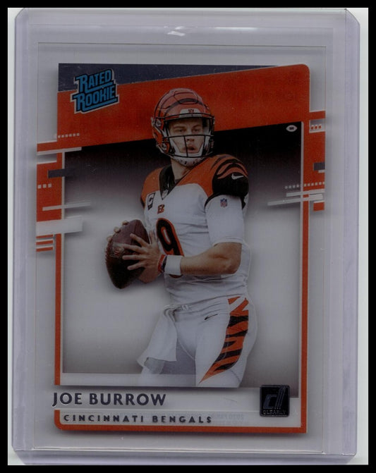2020 Panini Chronicles Clearly Donruss Rated Rookie Joe Burrow #RR-JB RC