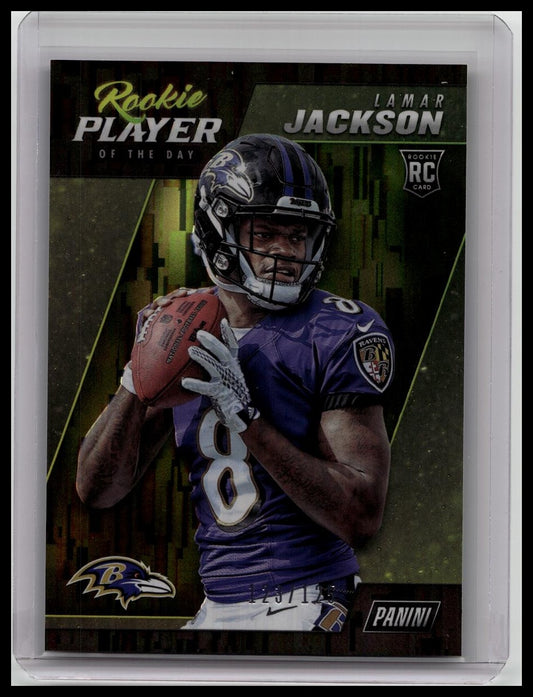 2018 Panini Player of the Day Lamar Jackson Rookie Wind Chimes #R4 /125