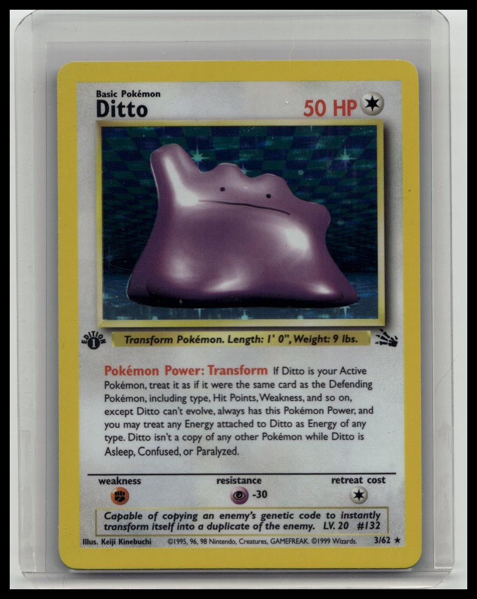 Pokemon Ditto 3/62 Fossil-1st Edition Holo LP