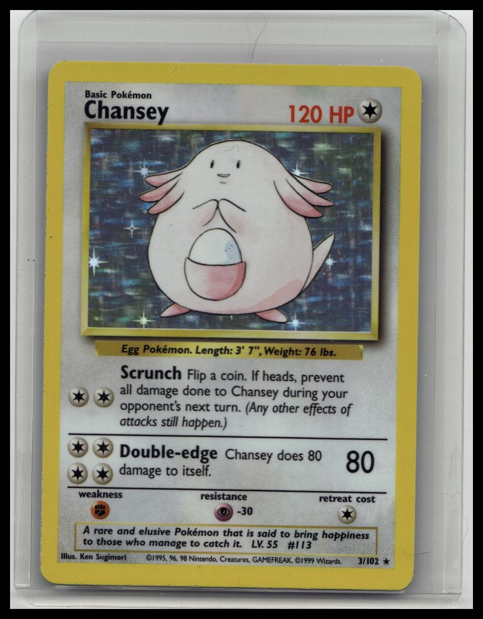 Chansey 3/102 Holo Base Set Pokemon Holo Foil Rare