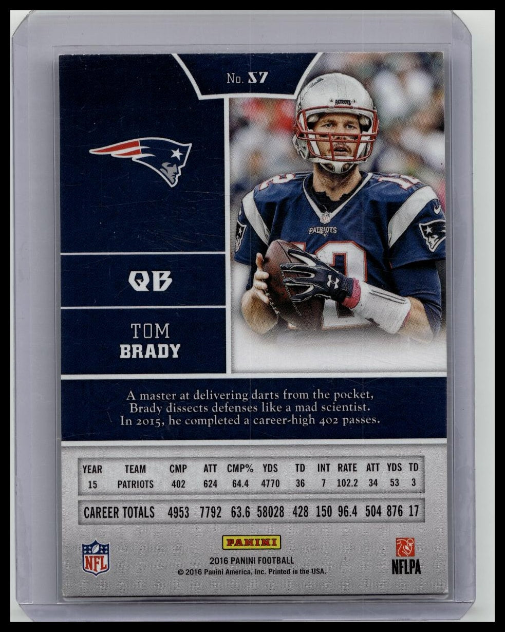 2016 PANINI FOOTBALL #57 TOM BRADY PATRIOTS CHAINMAIL ARMOUR HOLO *RARE*