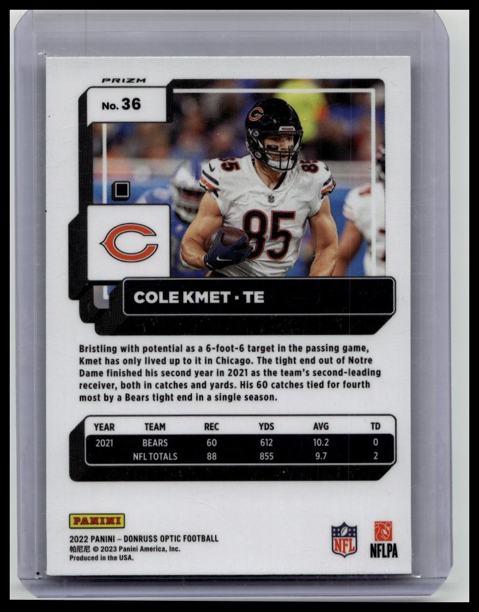 COLE KMET 2022 DONRUSS OPTIC #36 FIRE EMOJI PRIZM PARALLEL SP