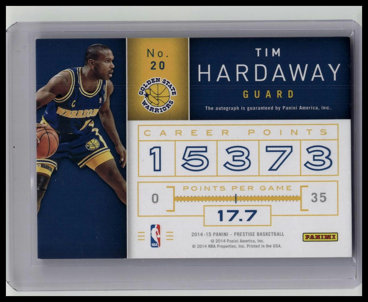 2014 Panini Prestige Tim Hardaway On Card Auto /175 Signatures Premium #20