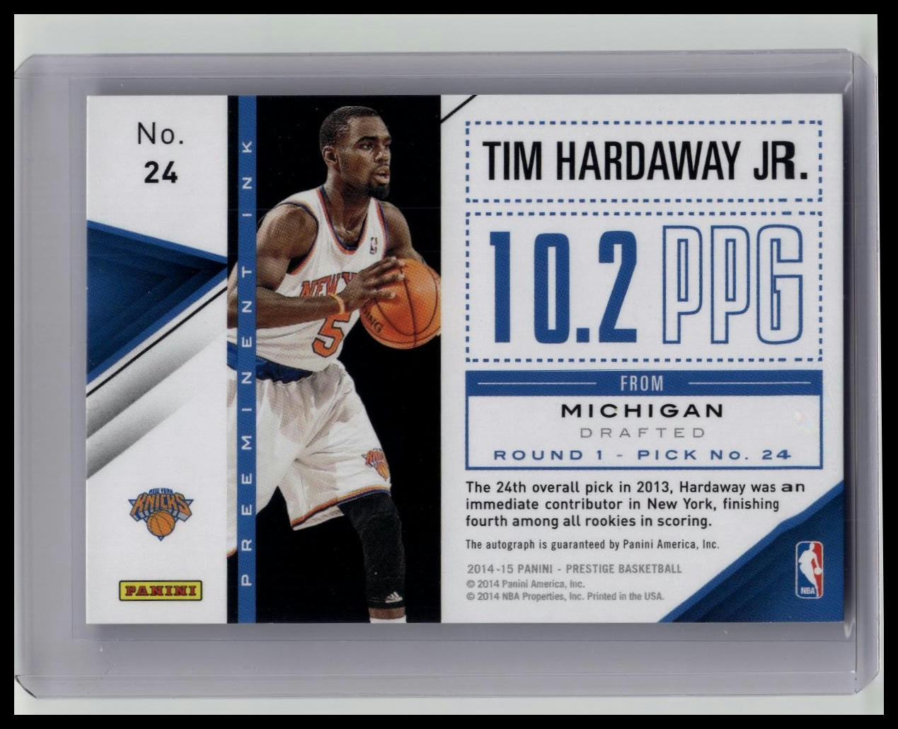 2014-15 Panini Prestige - Tim Hardaway Jr. #24 New York Knicks - AUTO /175