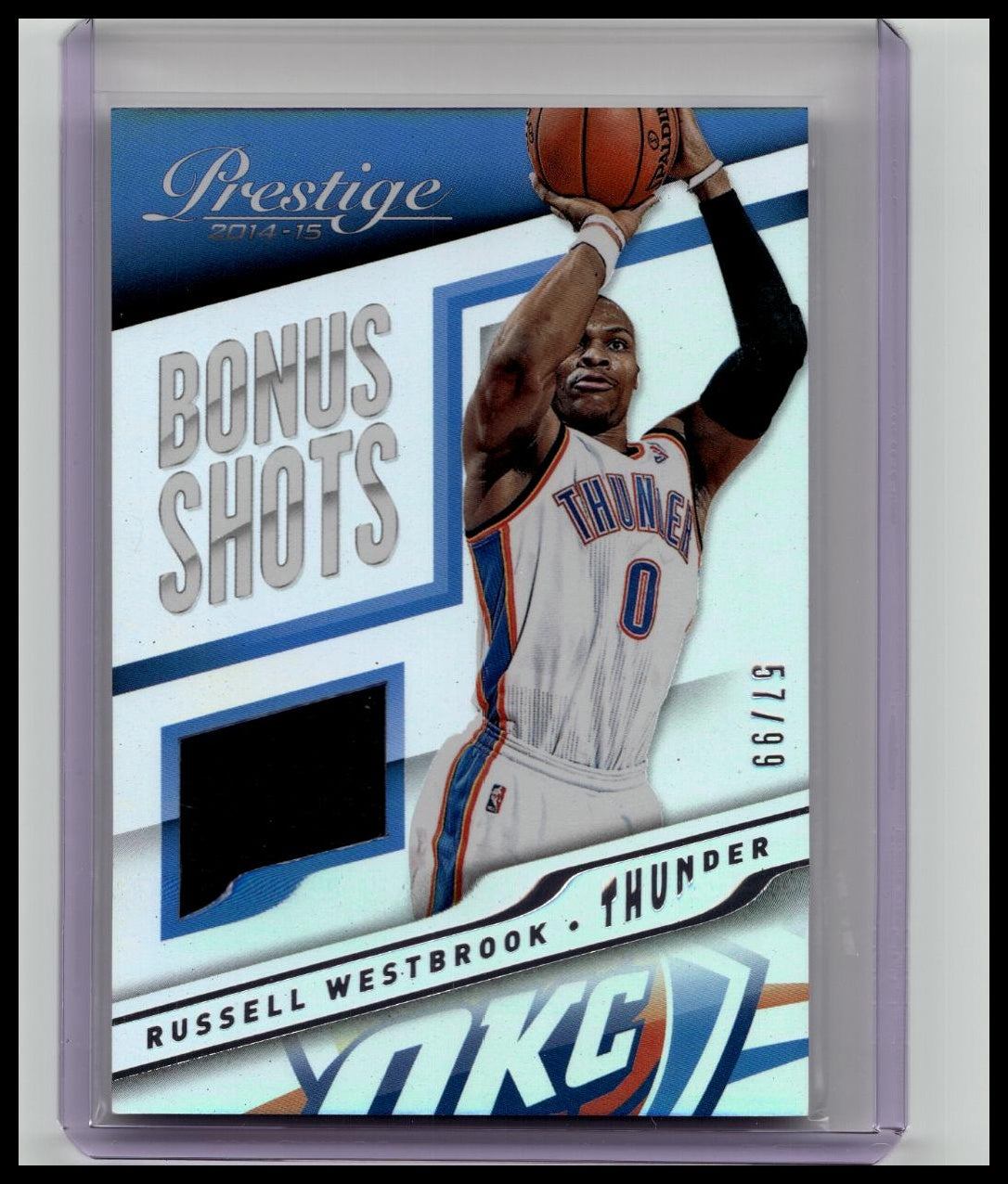 2014-15 Panini Prestige Bonus Shots Russell Westbrook Game Worn Patch Relic /99