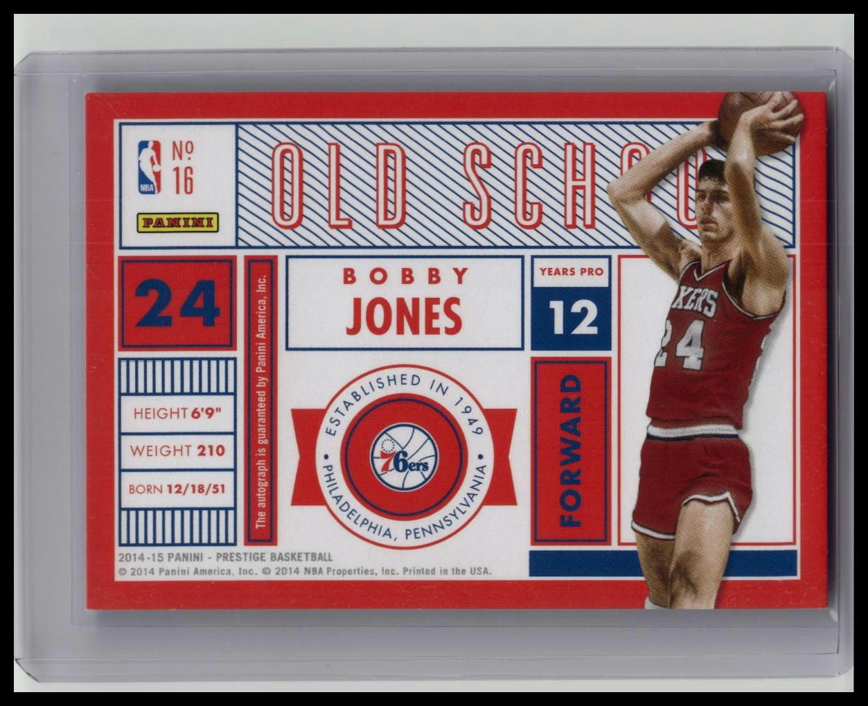 2014 Panini Prestige Old School Signatures Premium /175 Bobby Jones #16 Auto