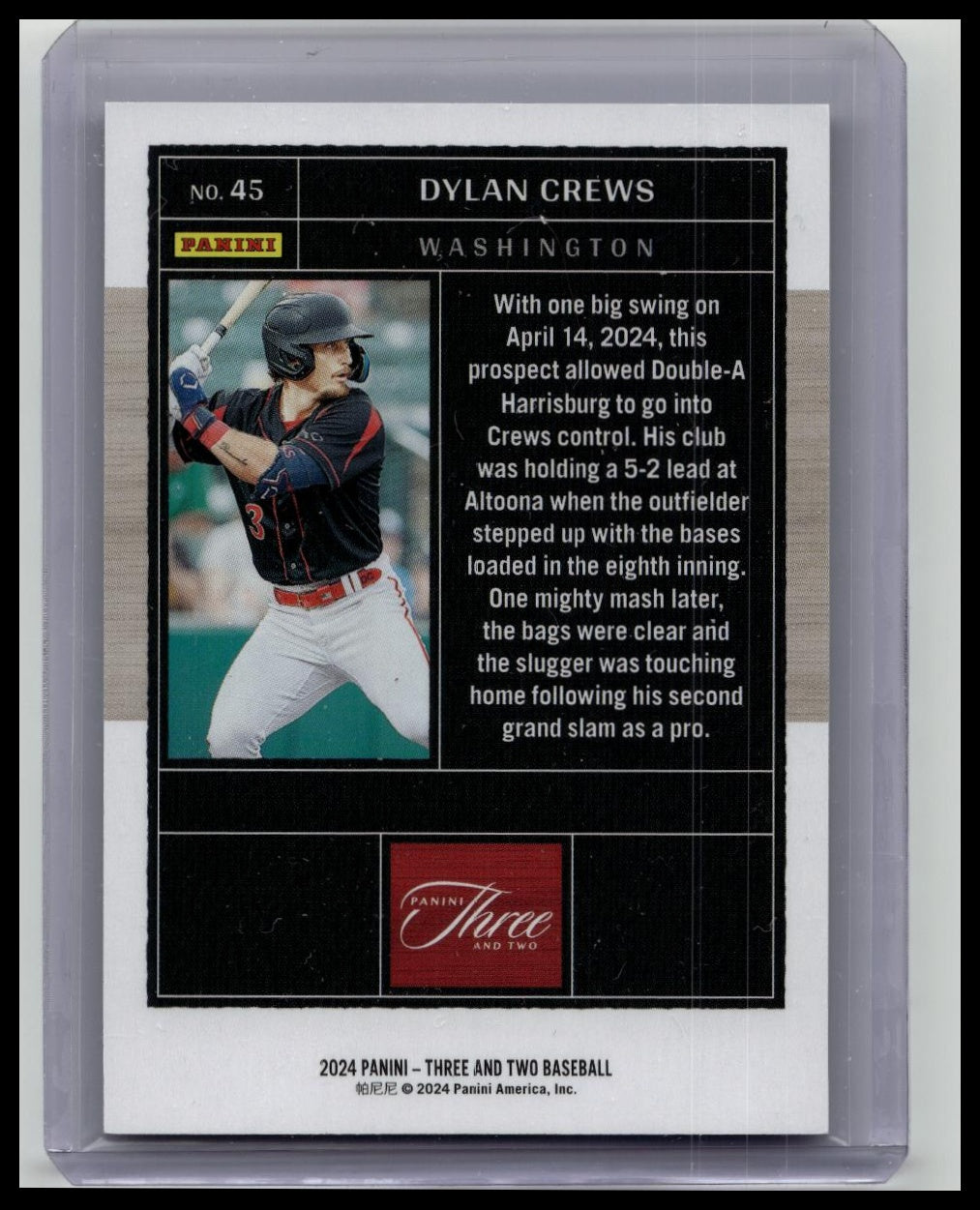 2024 Panini Three and Two Dylan Crews #45 Holo 3/8 (RC)