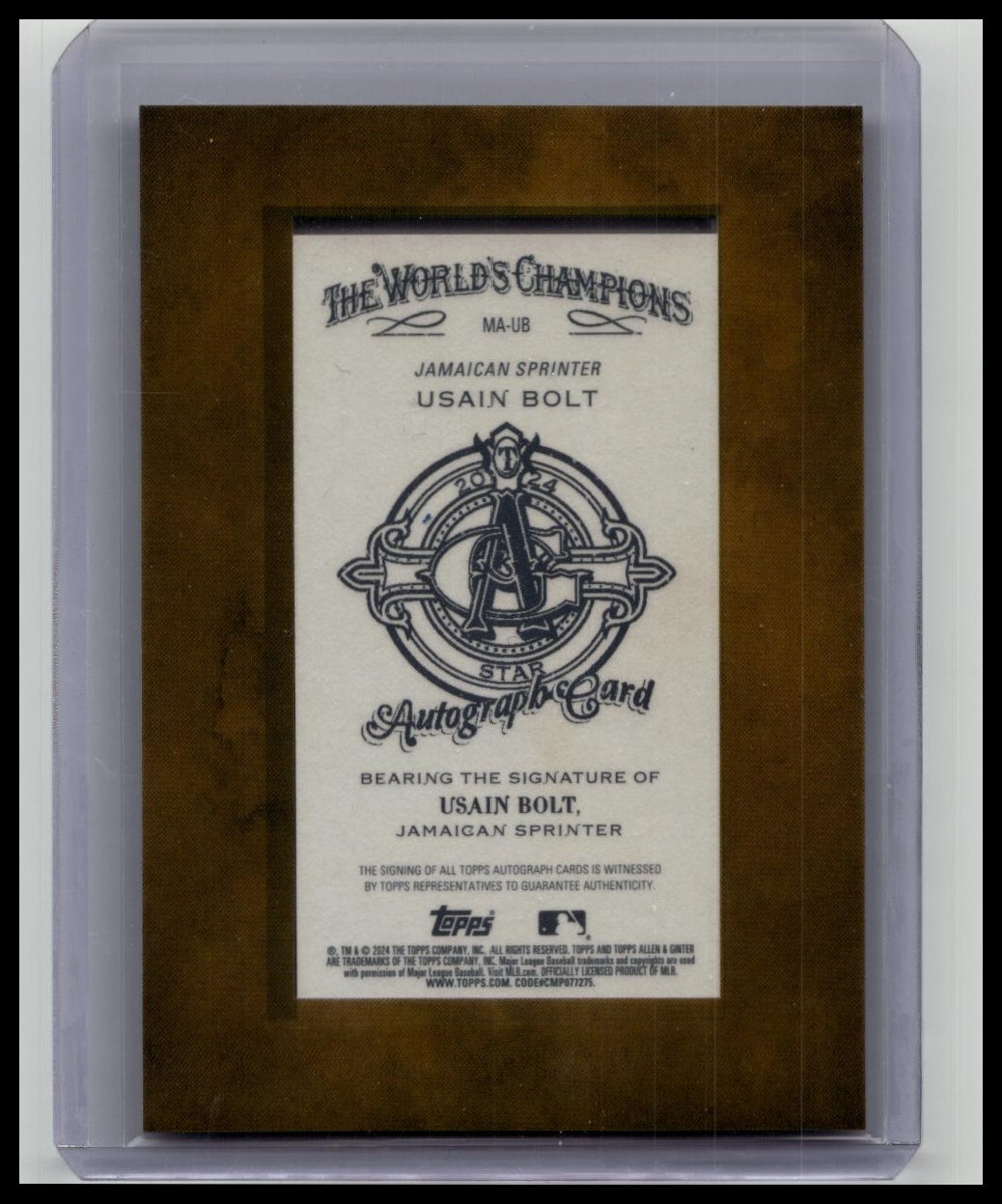Usain Bolt 2024 Topps Allen & Ginter Mini Framed Autograph Auto
