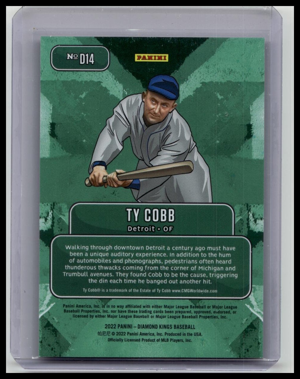 2022 Panini Diamond Kings Ty Cobb Downtown #D14