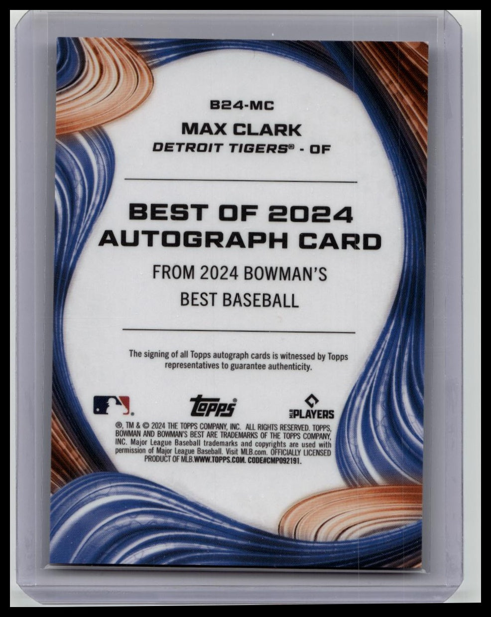 MAX CLARK 2024 BOWMAN'S BEST AUTOGRAPH TIGERS AUTO