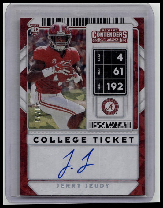 2020 Jerry Jeudy Panini Contenders Draft Picks College Ticket Red Ice Auto RC /23