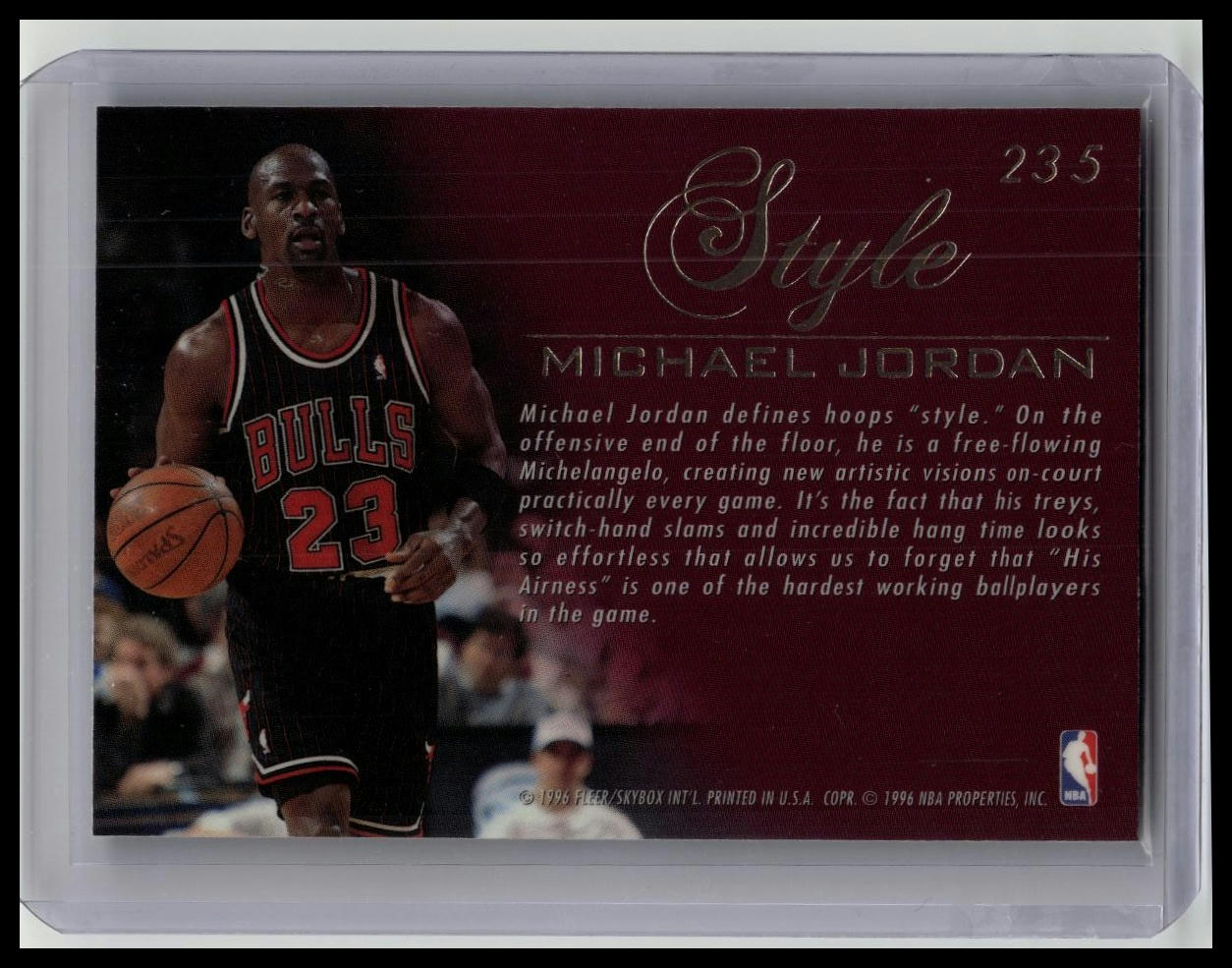 1995-96 Michael Jordan Flair Basketball Style #235