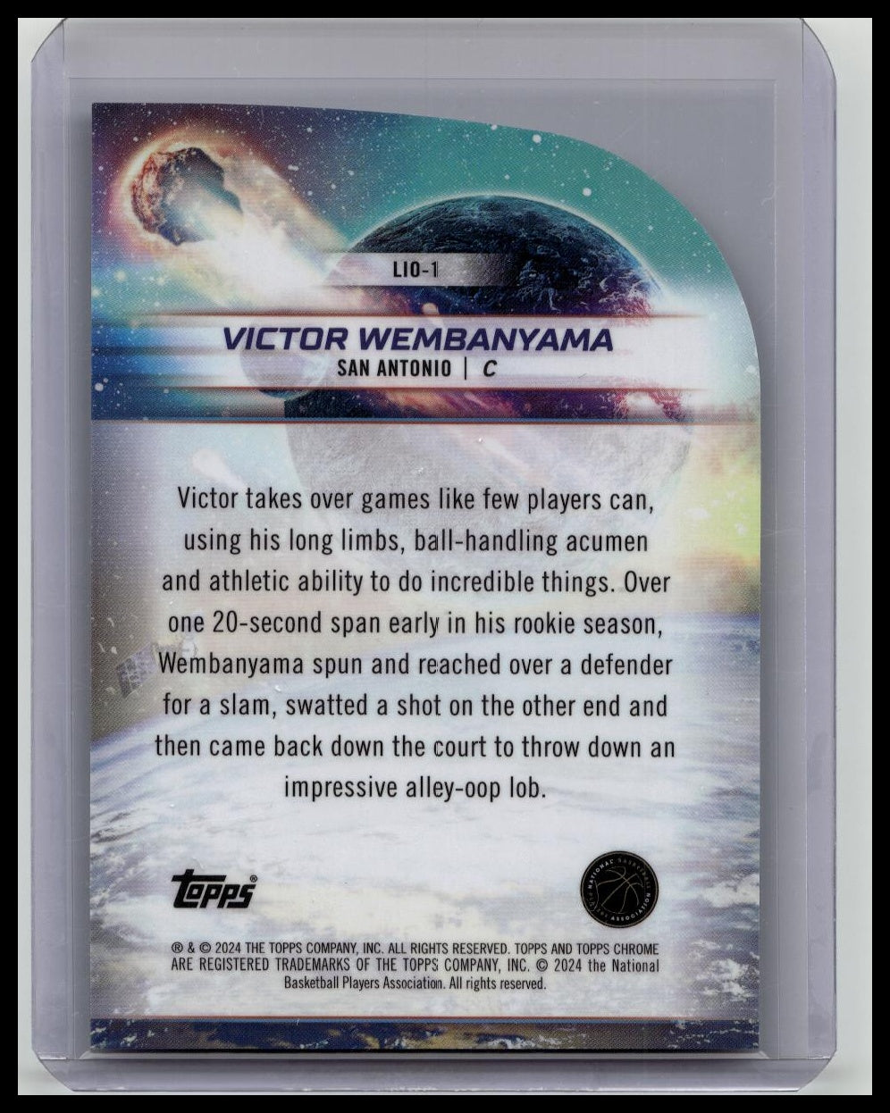 2023-24 Topps Chrome Cosmic Launched Into Orbit Victor Wembanyama Rc Die Cut