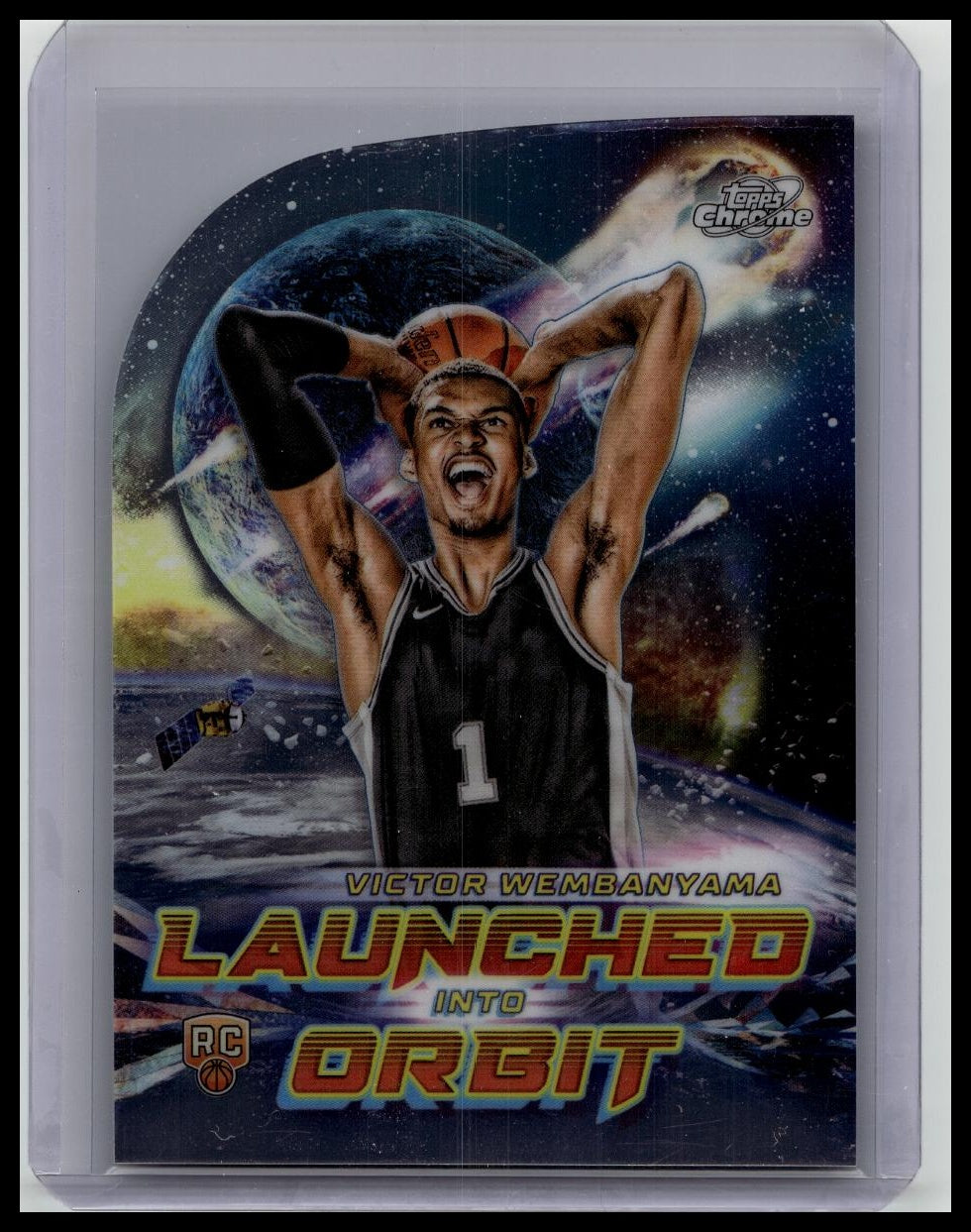 2023-24 Topps Chrome Cosmic Launched Into Orbit Victor Wembanyama Rc Die Cut