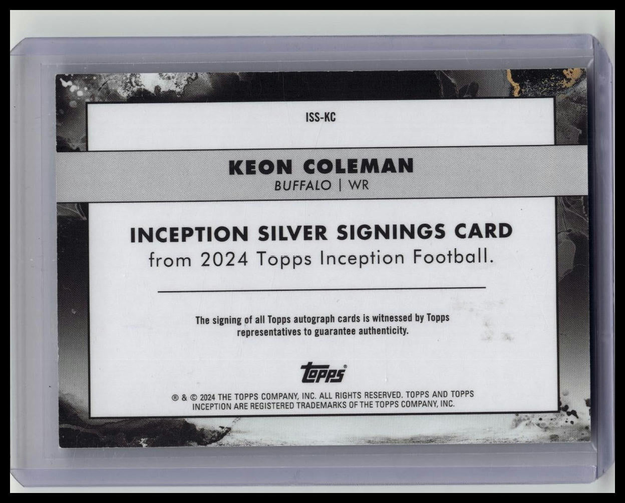 2024 Topps Inception Silver Signings Gold Ink #ISS-KC KEON COLEMAN RC Auto /25