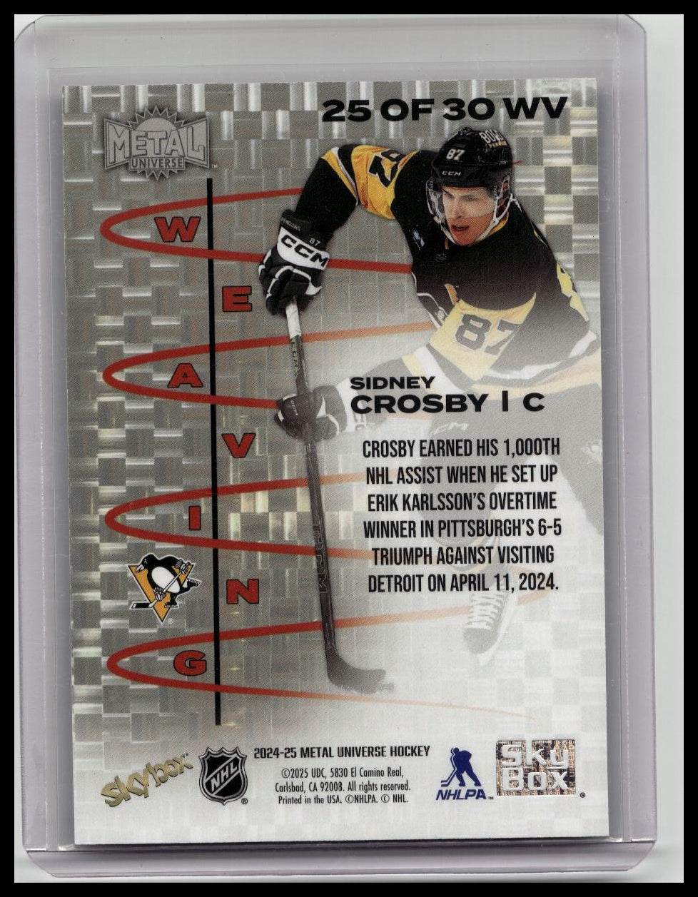 Sidney Crosby 2024-25 Skybox Metal Universe Hockey Weaving