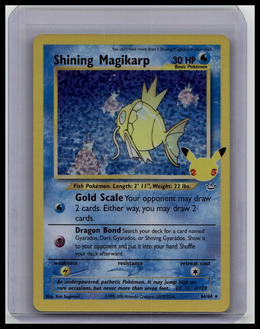 Shining Magikarp 25th Anniversary Celebrations Pokemon Card 66/64