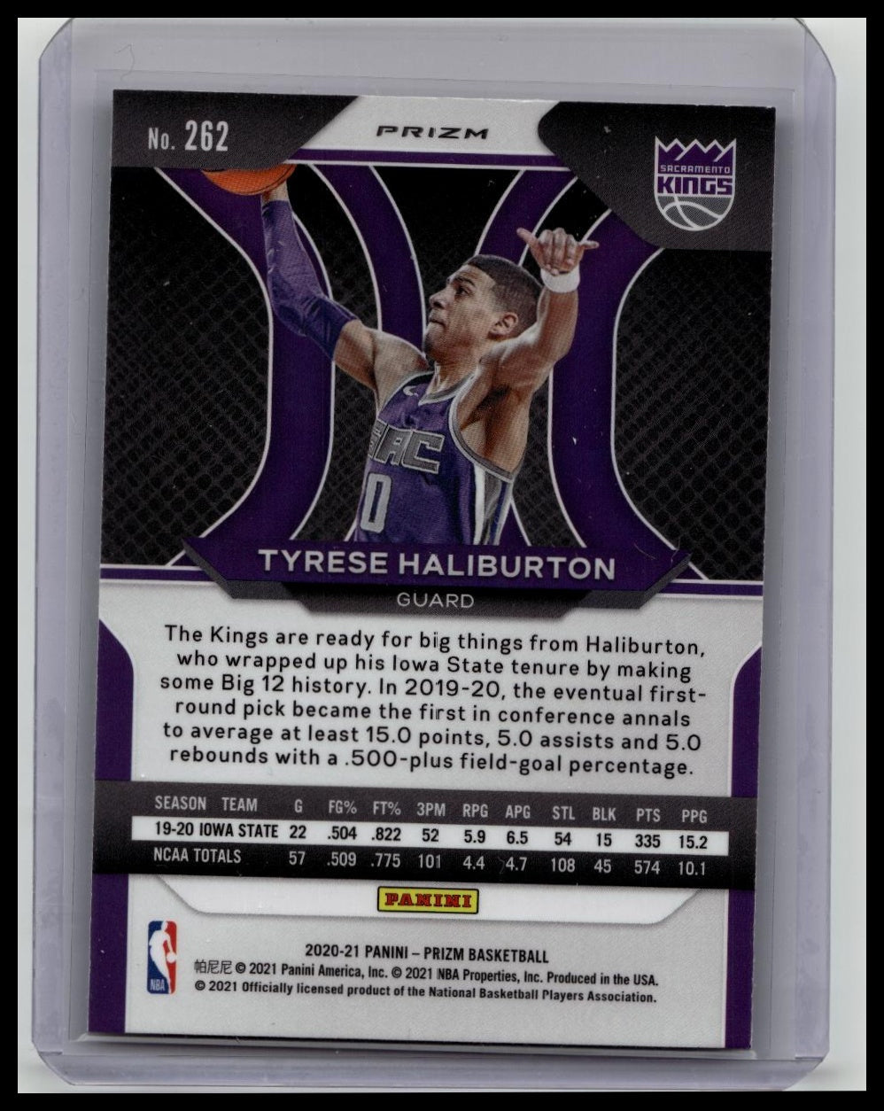 2020 Prizm - Tyrese Haliburton - Red Ice Prizm Rookie Card #262 Kings