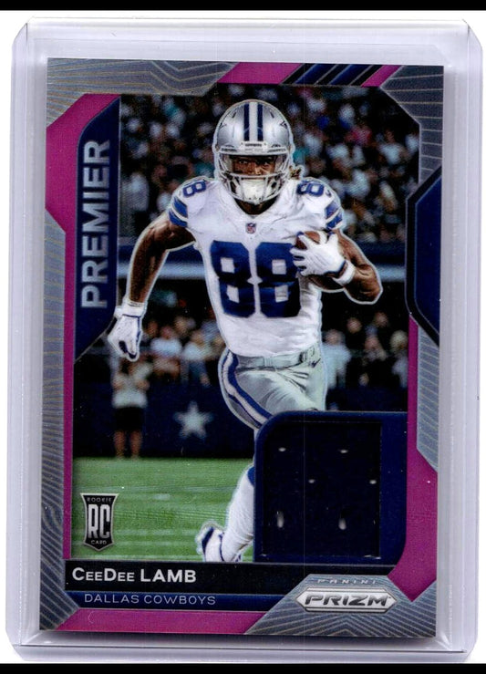 2020 CeeDee Lamb Prizm Rookie Pink Prizm Premier Jersey Patch #7